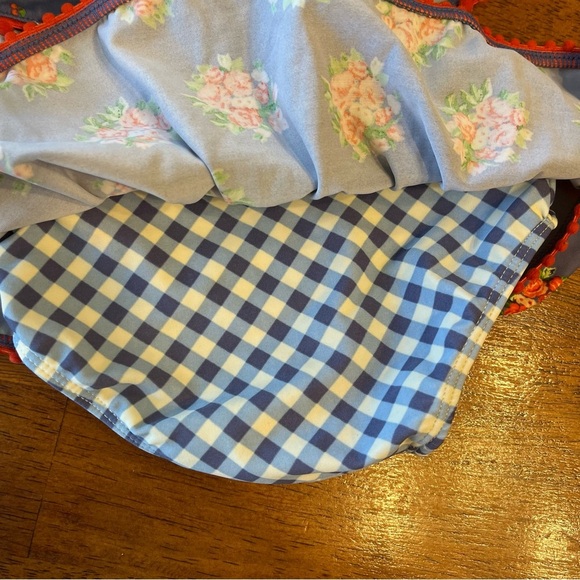 Matilda Jane blue red floral two piece bikini swimsuit size 12-18 months - Picture 7 of 7